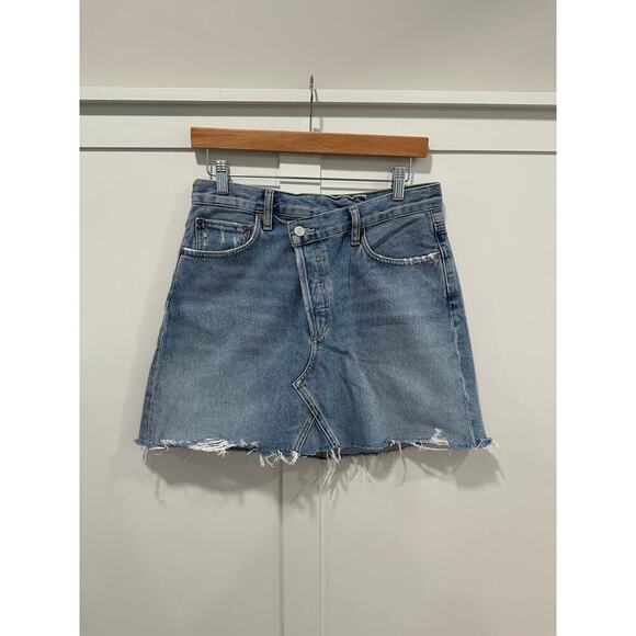 AGOLDE Criss Cross Jean Skirt Size 27 - Picture 1 of 6
